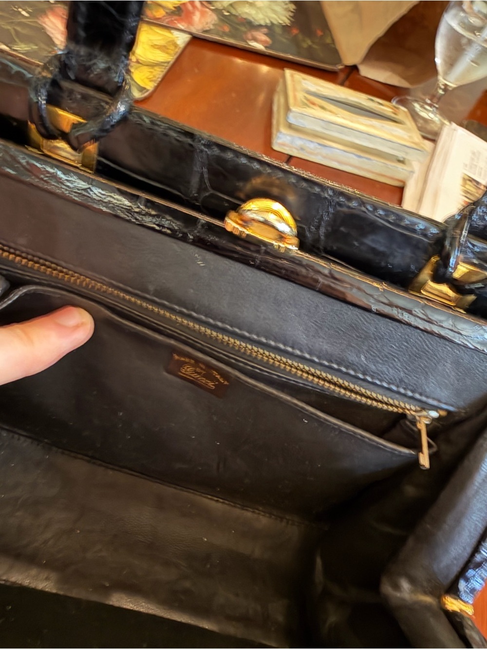 Vintage Gucci Crocodile Authentic Top-Handle Bag - Picture 8 of 9